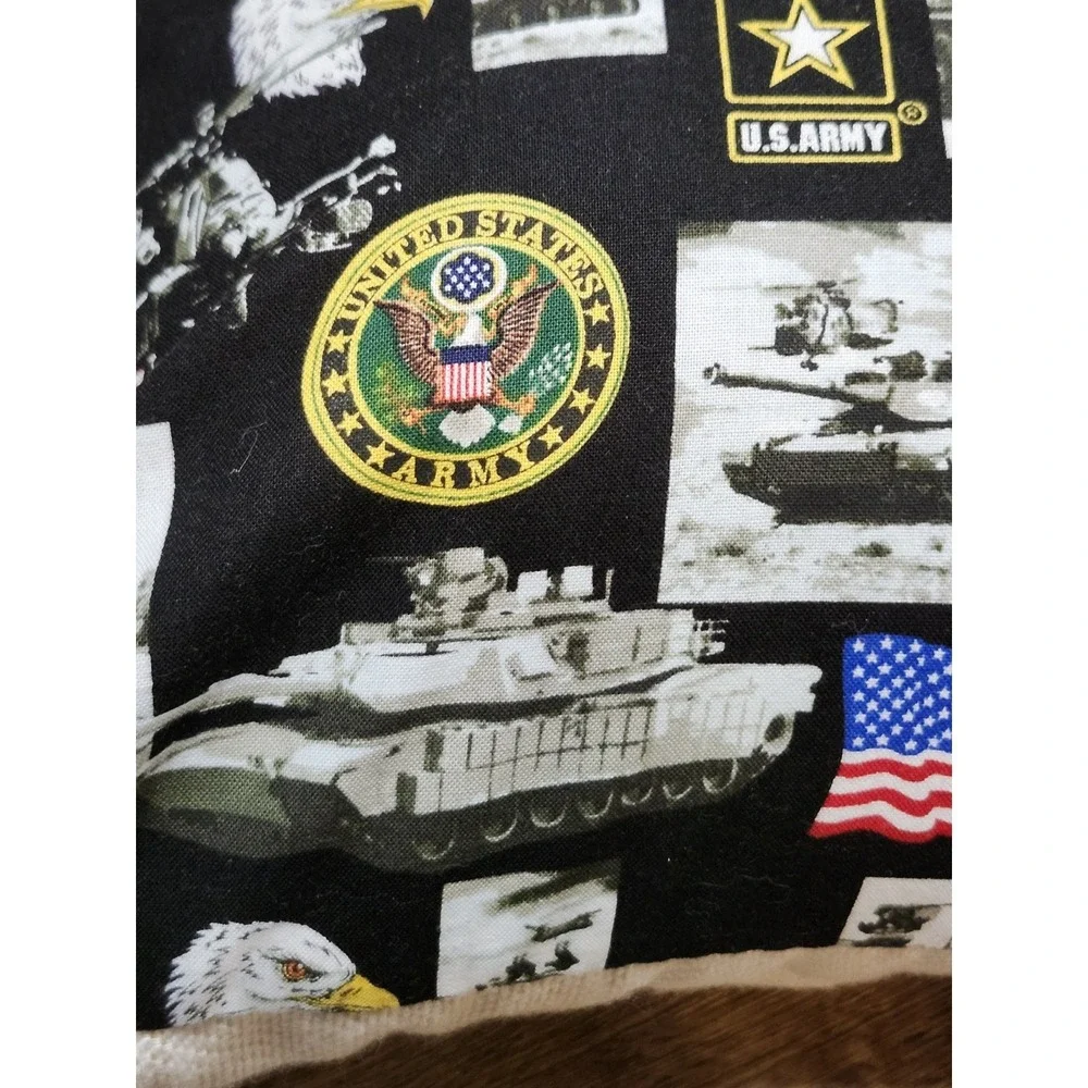 US Army Military Throw Pillow 15 x 15 Stuffed Cushion USA Bald Eagle Veteran